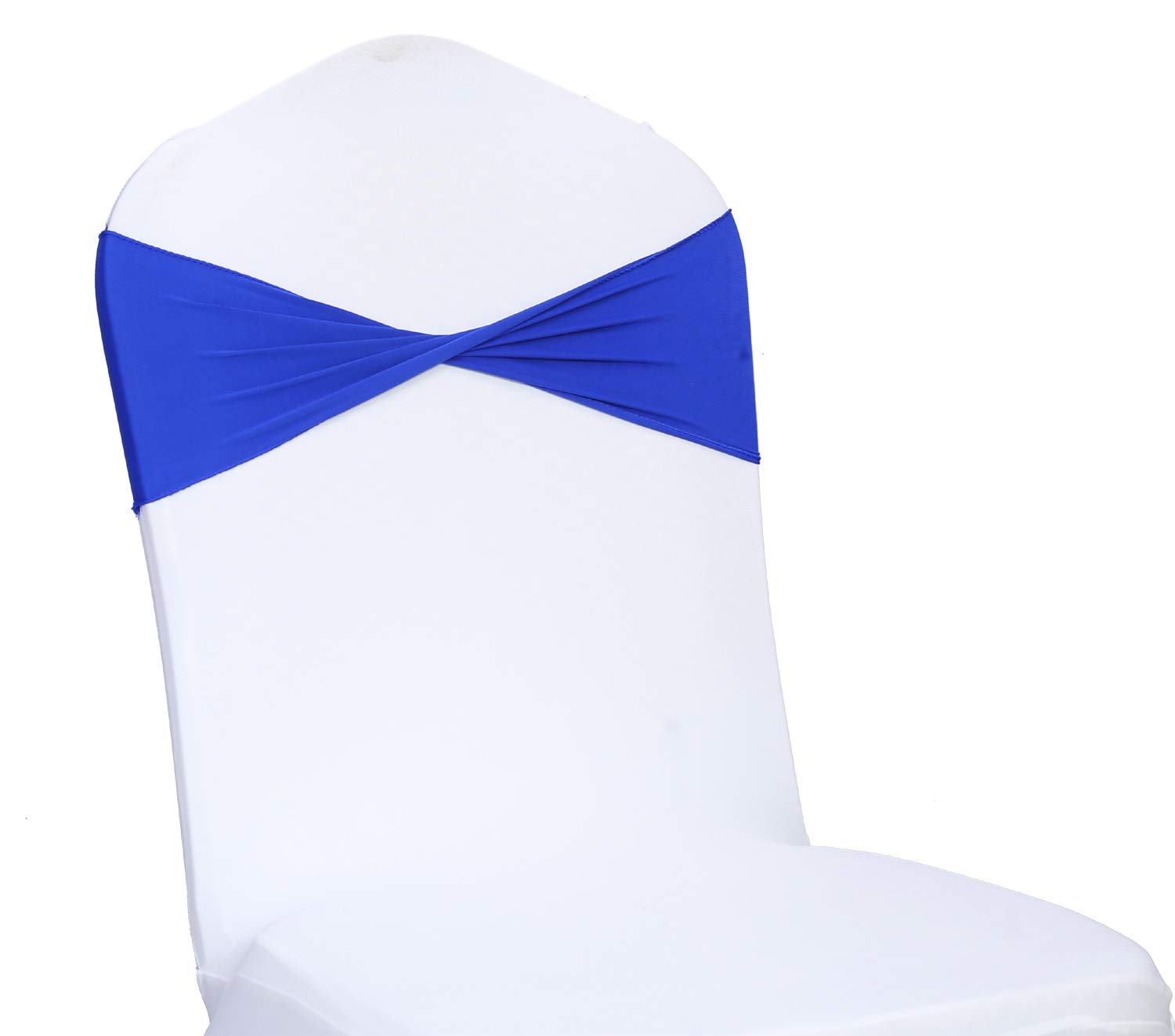 250 PCS Spandex Wedding Chair Bands Sashes Bow Tie Set - Royal Blue for Wedding Decorations, Banquet, Party & Event Chair Covers