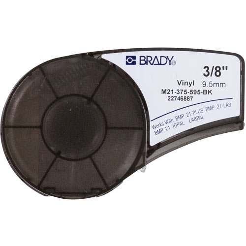 Brady M21-375-595-BK 8-Pack Black BMP21 Series Vinyl Labels - 0.375
