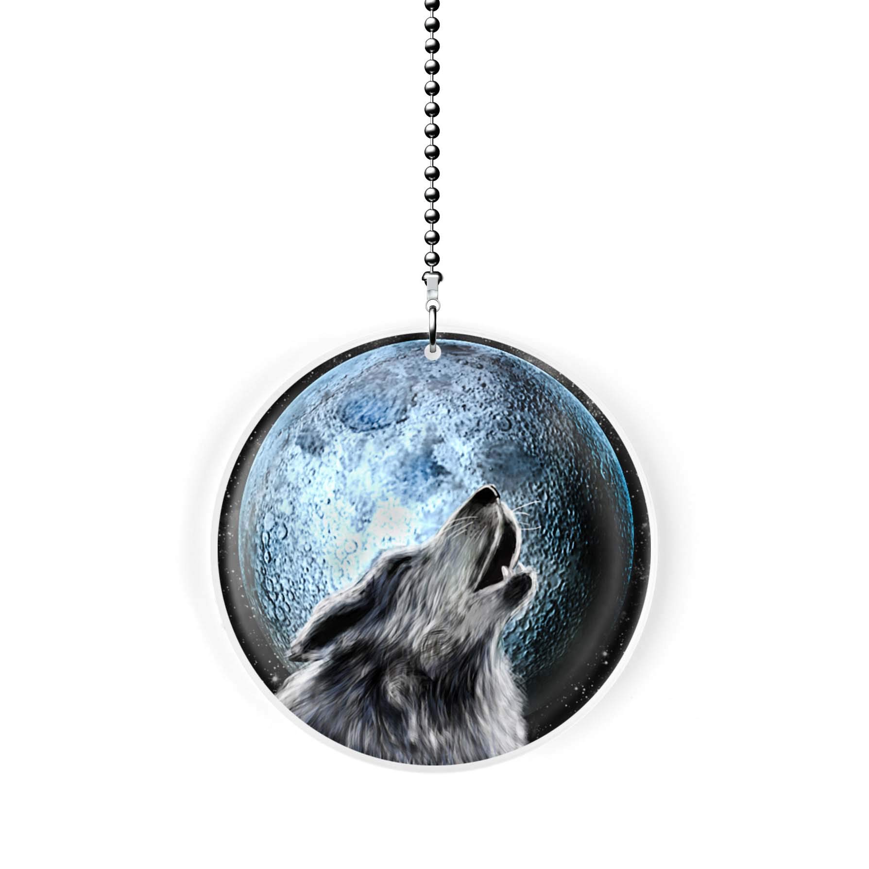 Howling Wolf Ceiling Fan Pull Chain - Decorative Light Switch Cord for Home, Cabin & Hunting Lodge Decor - Perfect for Rustic, Western & Outdoor Themed Rooms
