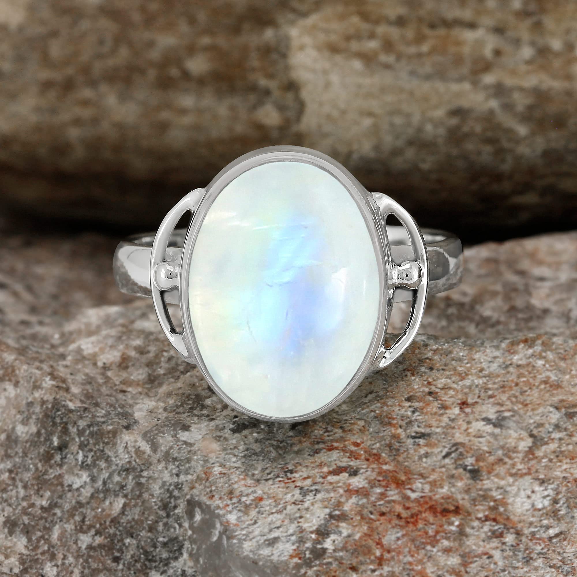 7.91Ct Oval Natural Gemstone Ring for Women - Sterling Silver Solitaire Birthstone Jewelry, Perfect Gift for Mom, Wife, Sister on Women's Day, Anniversary & Valentine's Day | Elegant Everyday Wear & Special Occasion Jewelry