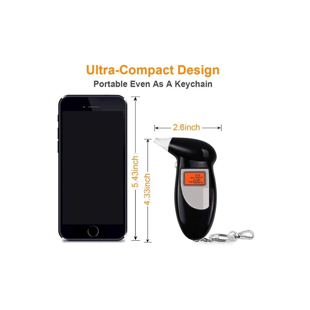 Professional Portable Breathalyzer with Semi-Conductor Sensor & Large LCD Display - Accurate Alcohol Tester for Personal & Workplace Safety | Perfect for Drivers, Bars, and Home Use