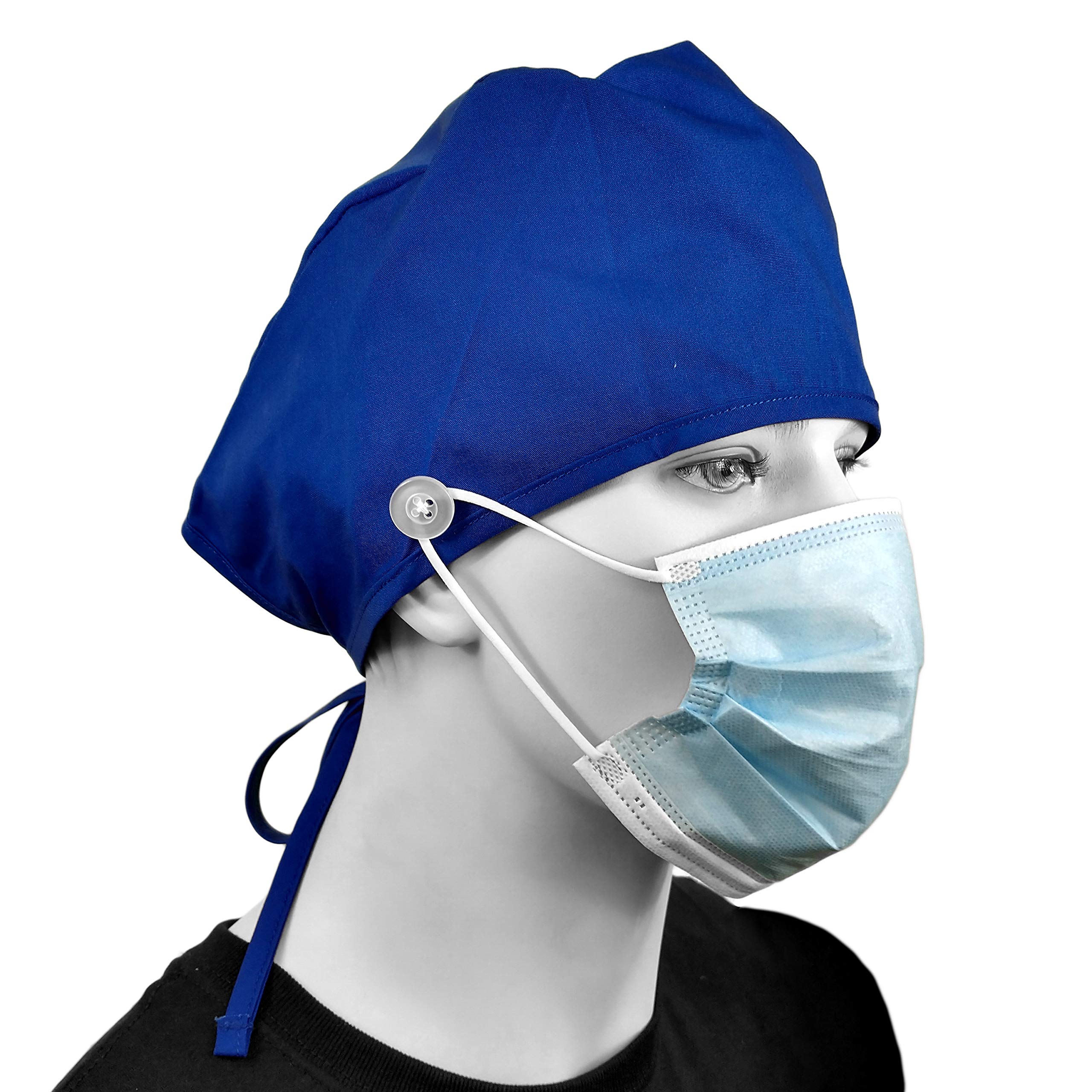 Premium Scrub Cap with Buttons - Unisex Surgical Hat for Men & Women - Adjustable Medical Nurse Cap with Ties - Ideal for Hospitals, Clinics & Healthcare Professionals