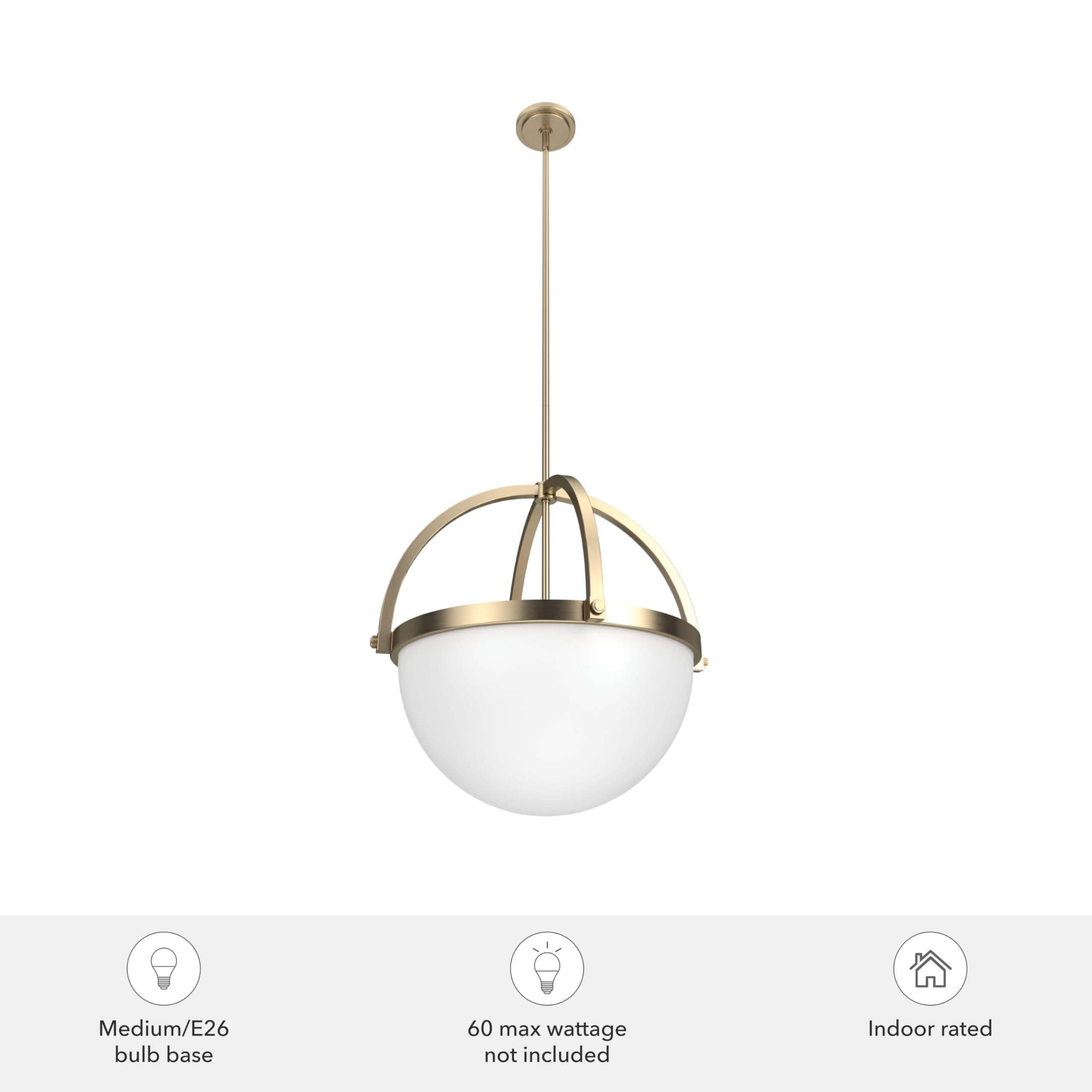 Hunter Fan Company 19238 Wedgefield Pendant Light in Alturas Gold - Modern Ceiling Lighting Fixture for Dining Room, Kitchen Island & Foyer Decor