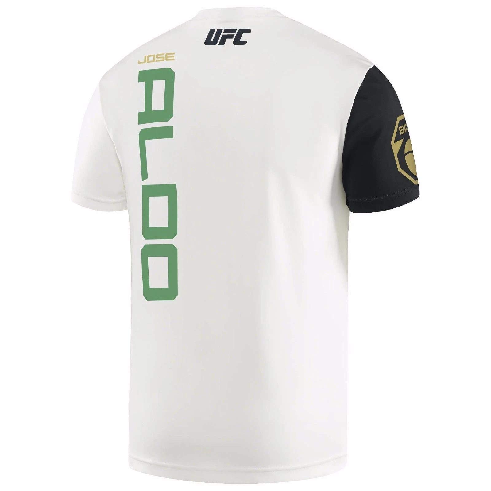 Reebok UFC Jose Aldo Official Fight Jersey - Small Size - Chalk & Black - Perfect for MMA Training, UFC Events & Fan Collection