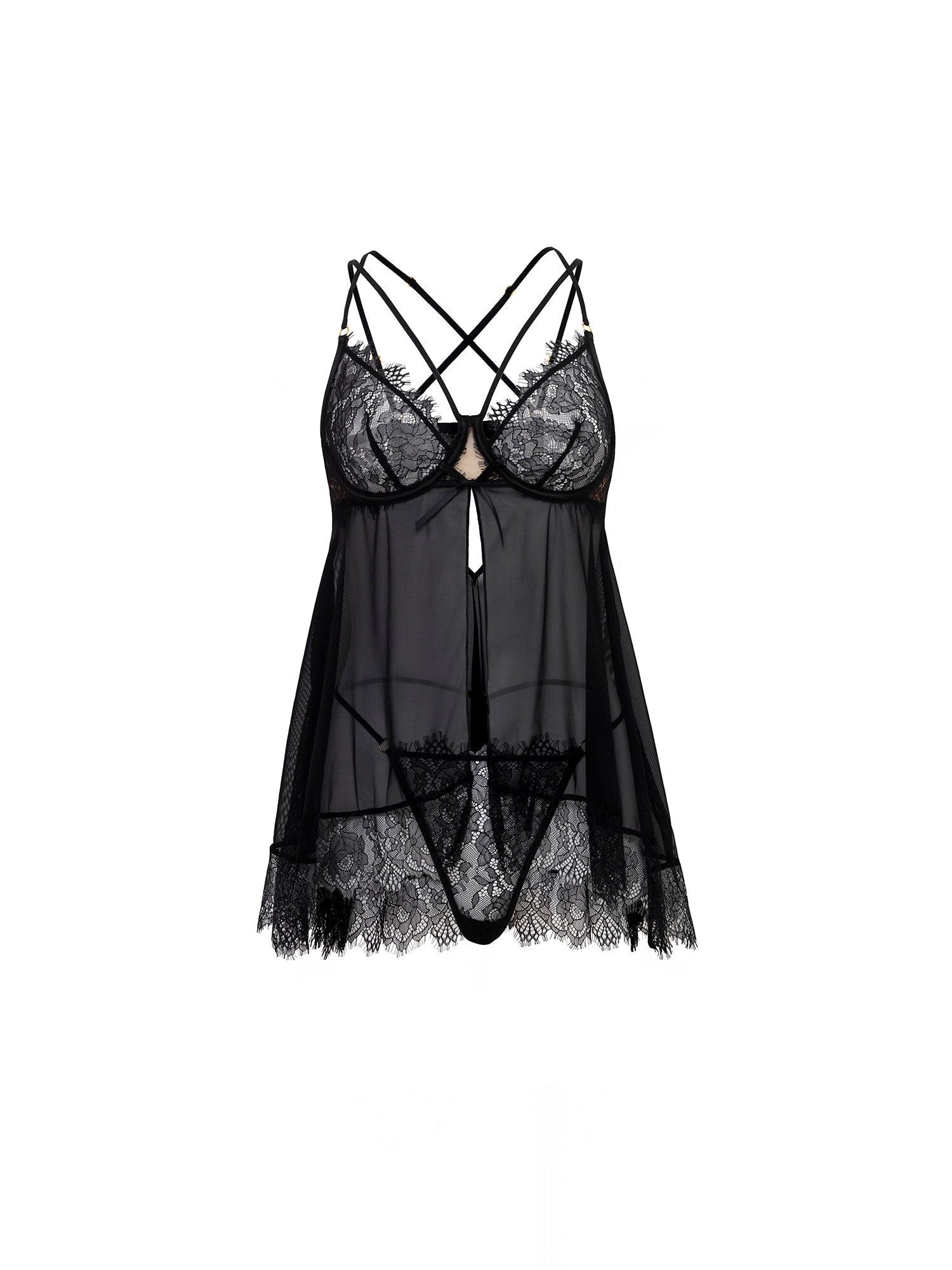 Indie Sheer Babydoll Lingerie - Sexy See-Through Nightwear for Women, Perfect for Valentine's Day, Honeymoon & Romantic Nights