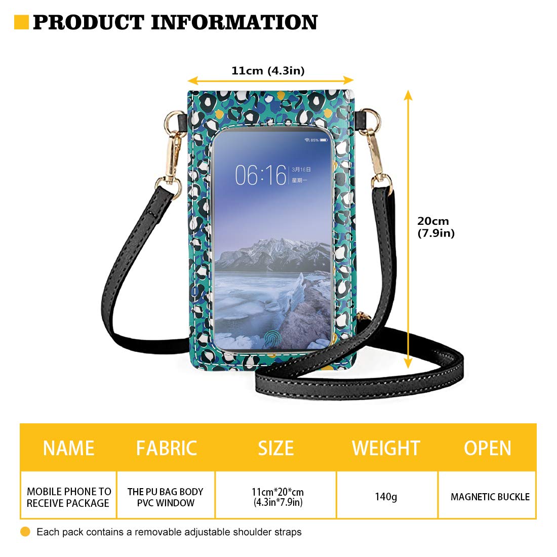 JEOCODY Women's Touch Screen Phone Purse - Lightweight Small Crossbody Wallet with Shoulder Strap | Perfect for Travel, Shopping & Everyday Use