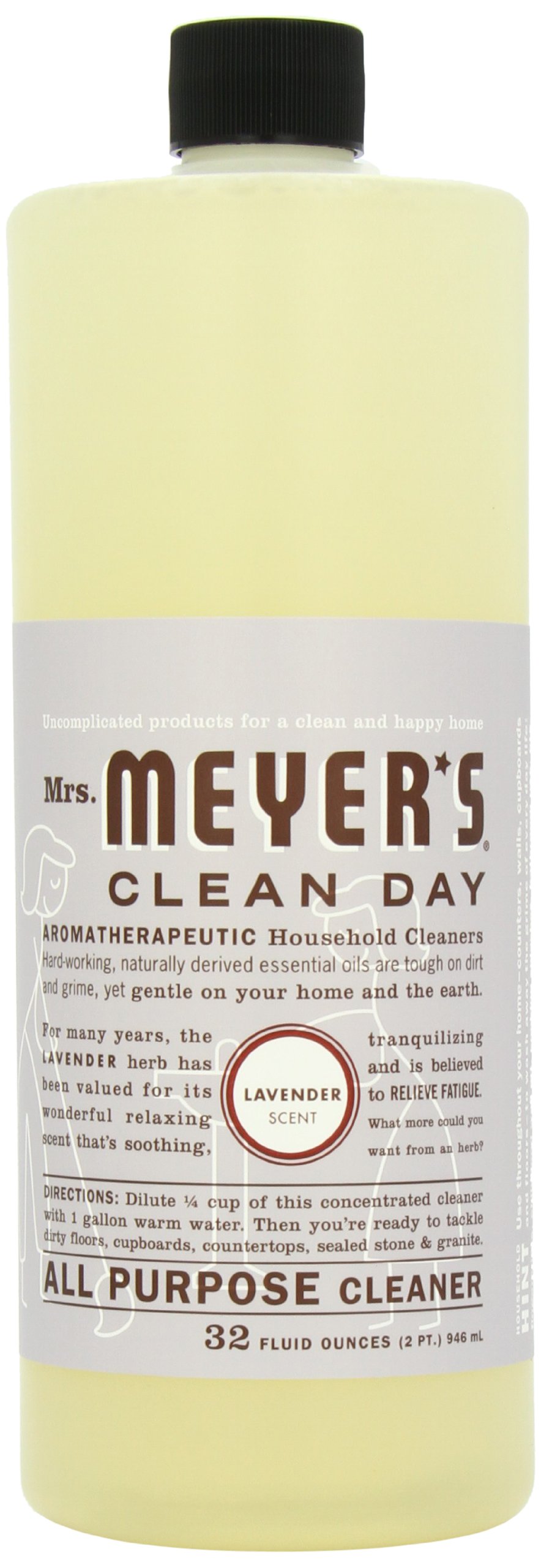 Mrs. Meyer's Clean Day Lavender All-Purpose Cleaner - 32 oz (Pack of 6) | Eco-Friendly Multi-Surface Cleaner for Kitchen, Bathroom & Floors