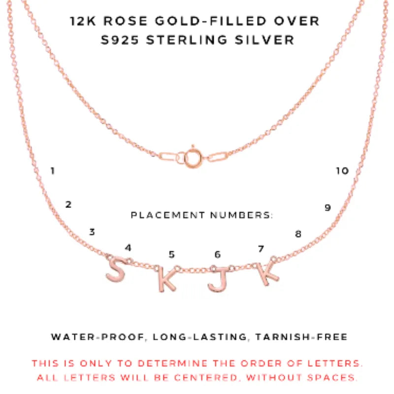 Custom Letter Necklace Personalized with Your Word or Phrase - Elegant Gold/Silver Name Jewelry Gift for Women - Perfect for Anniversaries, Birthdays & Everyday Wear