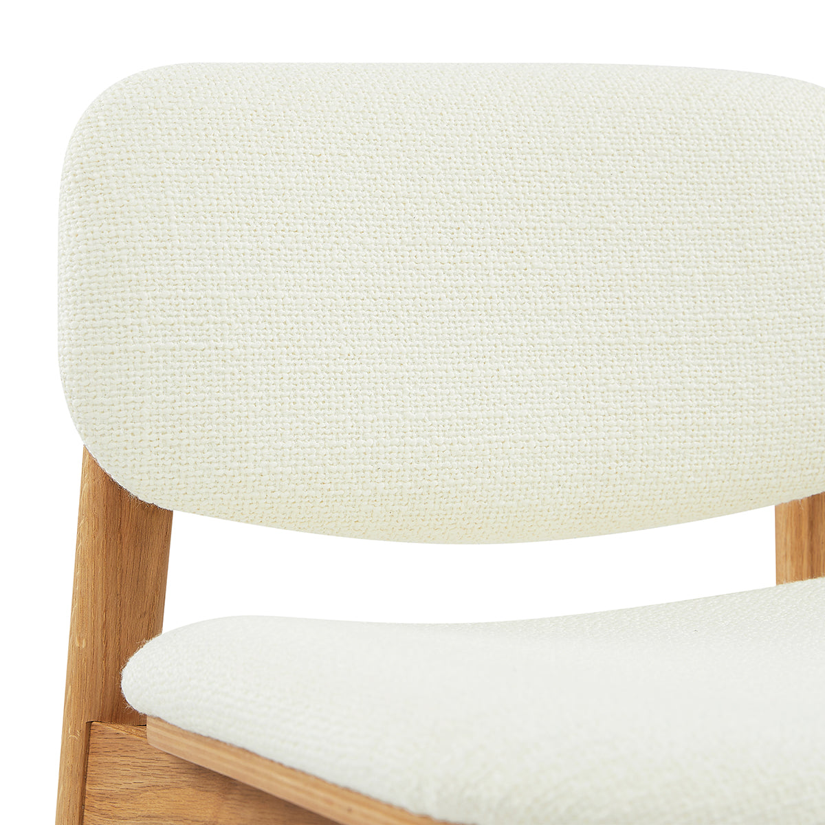 Lando Fabric Bar Stool - Oak Wooden Counter Height Stool with Padded Seat | Perfect for Kitchen Islands, Breakfast Bars & Home Decor