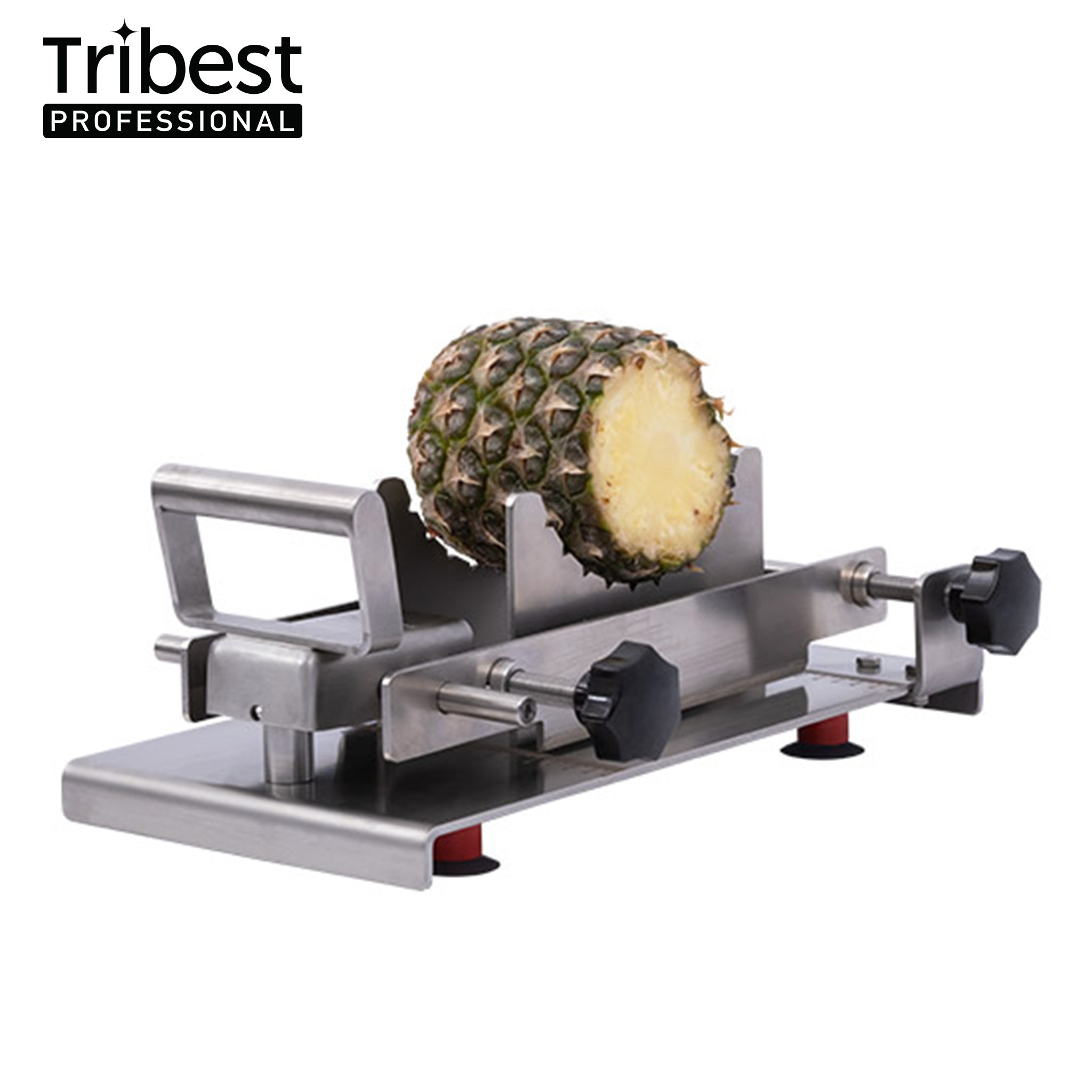 Cancan® Pineapple Guillotine Cutter - Stainless Steel Pineapple Slicer & Corer - Easy Fresh Pineapple Cutting Tool for Fruit Salad, Smoothies & Tropical Decor