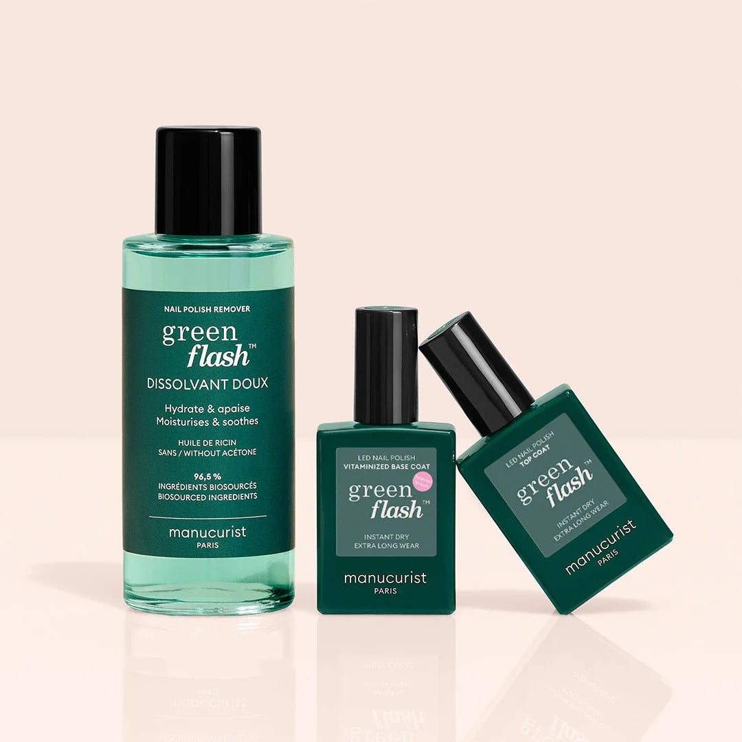 Green Flash™ Base Top Remover Trio - Professional Nail Polish Remover Set for Gel & Acrylic Nails - Quick & Easy Nail Art Cleanup Kit for Salon & Home Use