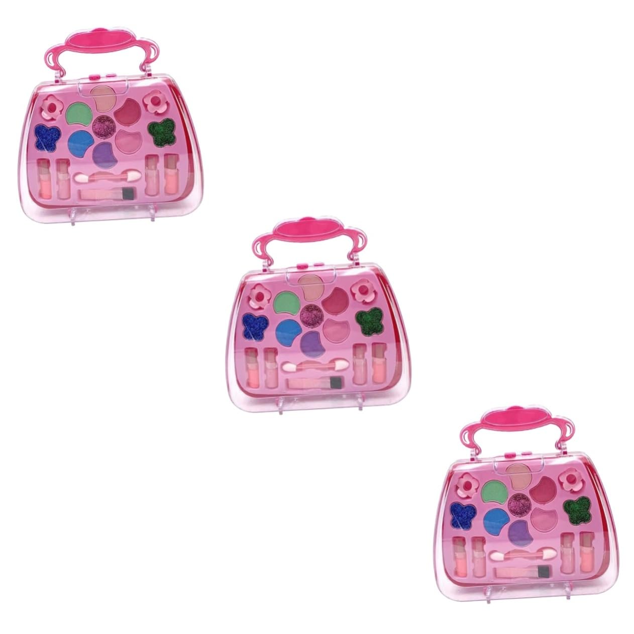 Abaodam 3-Piece Kids Pretend Play Tote Bag Set - Toy Handbags, Play House Accessories, Makeup & Cosmetics Toys for Girls - Perfect Gift Box for Role Play & Dress Up Fun