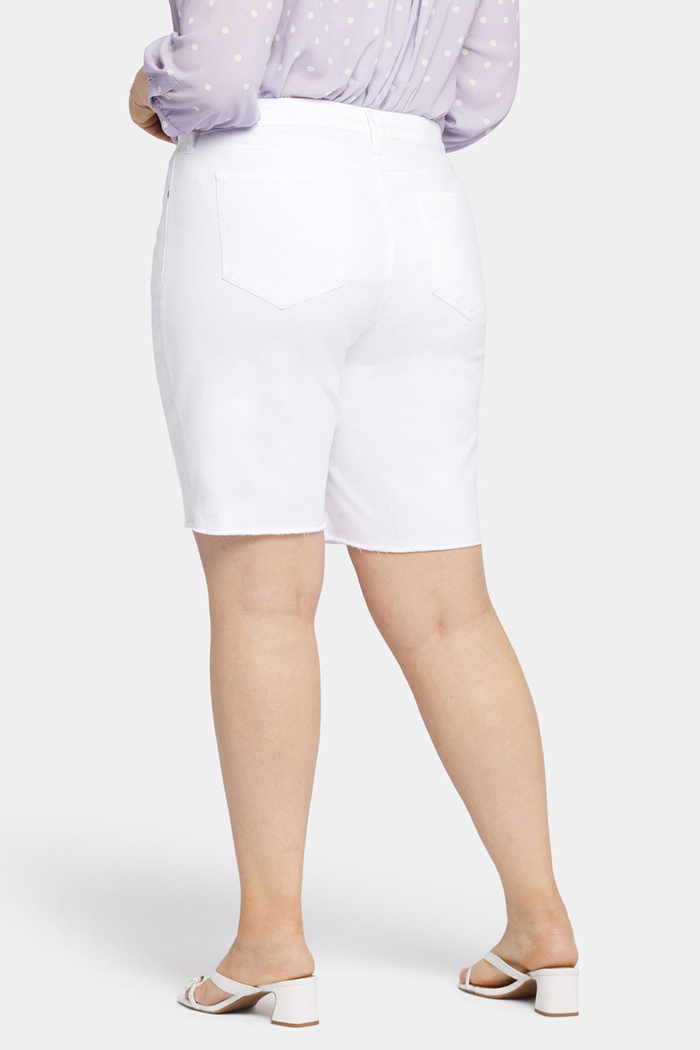 Plus Size Boyfriend Denim Shorts in Optic White - Comfortable & Stylish Women's Casual Wear for Summer Outings & Beach Vacations