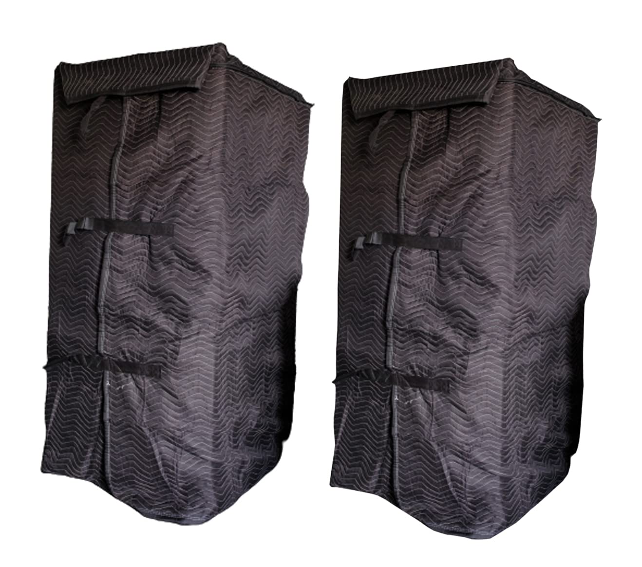 Mytee 2 Pack Black Quilted Refrigerator Cover - Waterproof Outdoor Fridge Protector, Adjustable Furniture Pad for Moving & Storage (38
