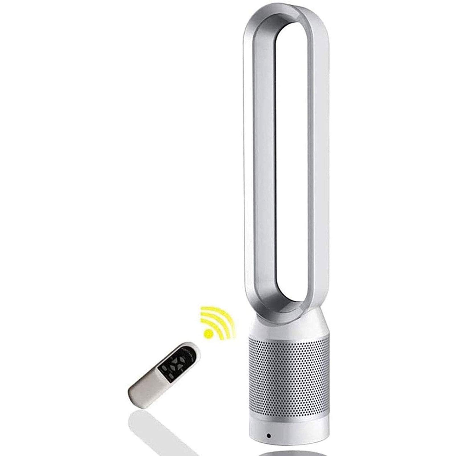 Oaimmk 40-inch Bladeless Tower Fan with Heater - 9H Timer, 10 Speed Settings & Remote Control - Quiet Air Circulator for Bedroom, Living Room, Office - Silver (Perfect for Summer Cooling & Winter Heating)