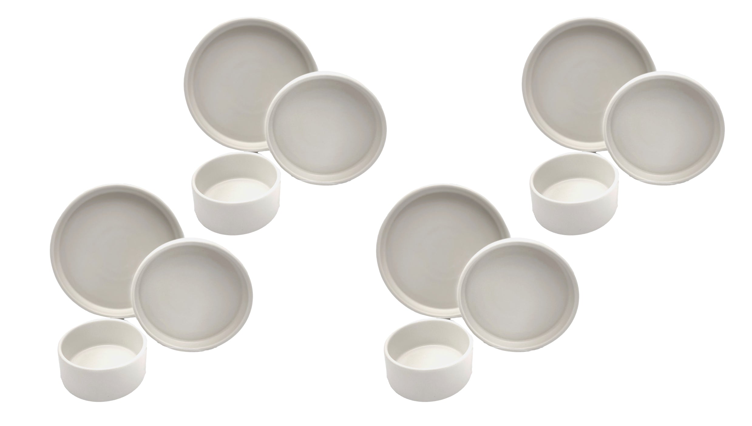 Premium 12-Piece Matte White Dinnerware Set - Elegant Modern American Tableware for Everyday Dining & Special Occasions