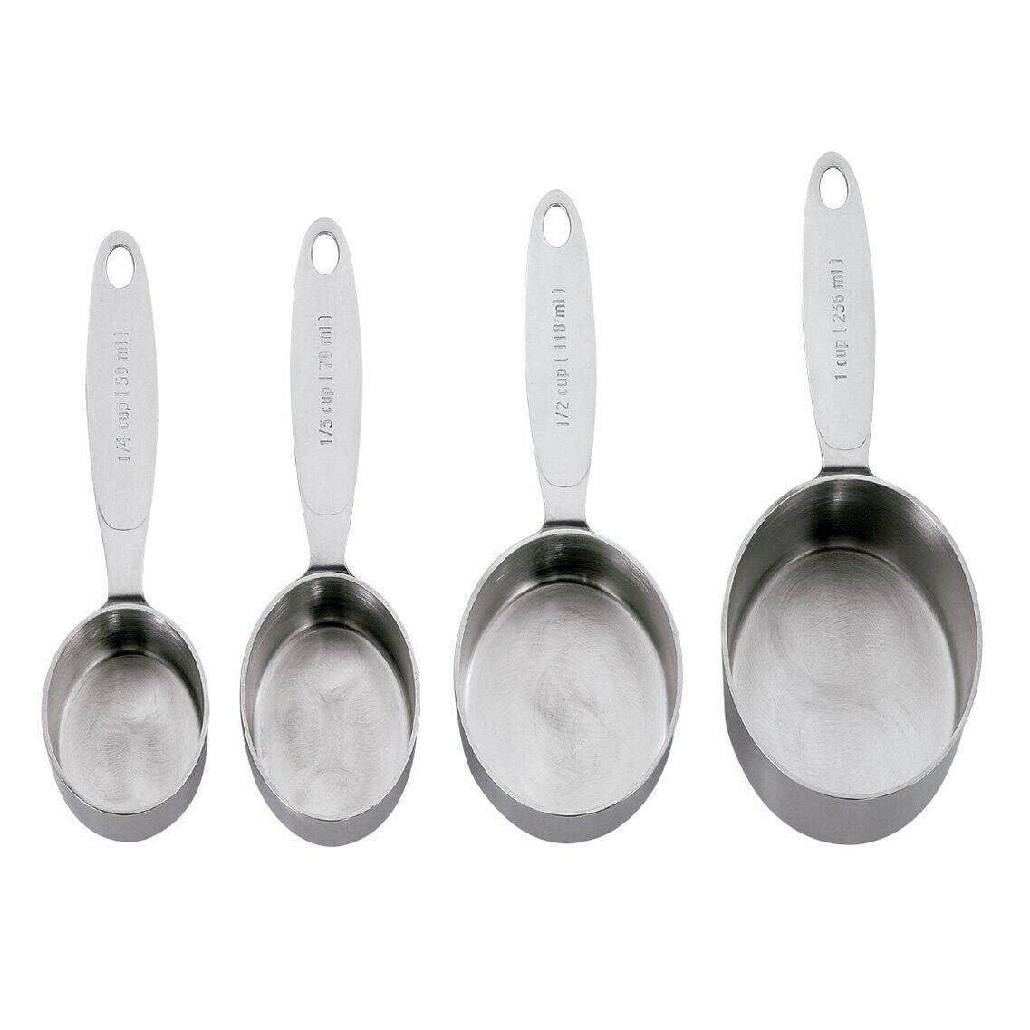StateOJ 4-Piece Measuring Cups Set - Stainless Steel Kitchen Measuring Cups for Baking & Cooking - Essential Kitchen Tools for Home Chefs & Bakers (Ideal for Measuring Flour, Sugar, Liquid Ingredients)