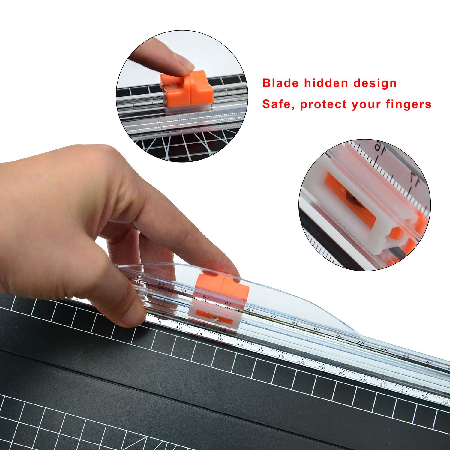 WORKLION Replacement Blades for Paper Trimmer - 4 Pack A4 Paper Cutter Blades with Automatic Safety Lock | Perfect for Office, School, Crafting & Scrapbooking Projects
