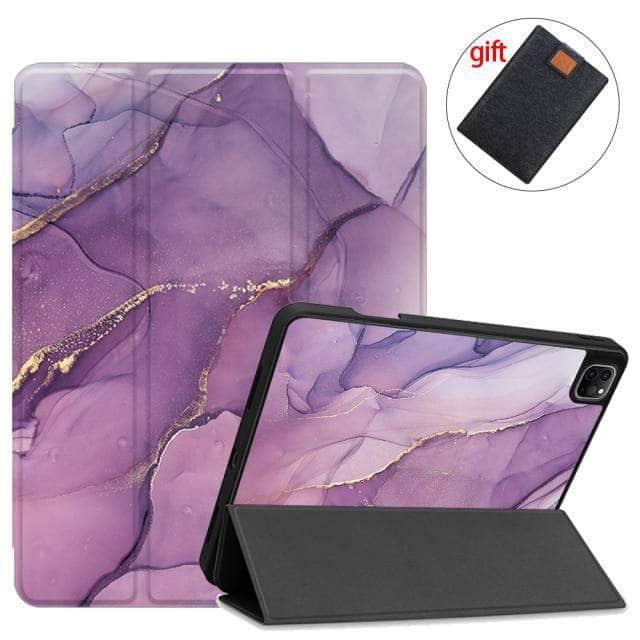 MTT Magnetic TriFold Smart Stand Case for iPad Pro 11 (2021) with Apple Pencil Holder - Perfect for Work, Study & Travel