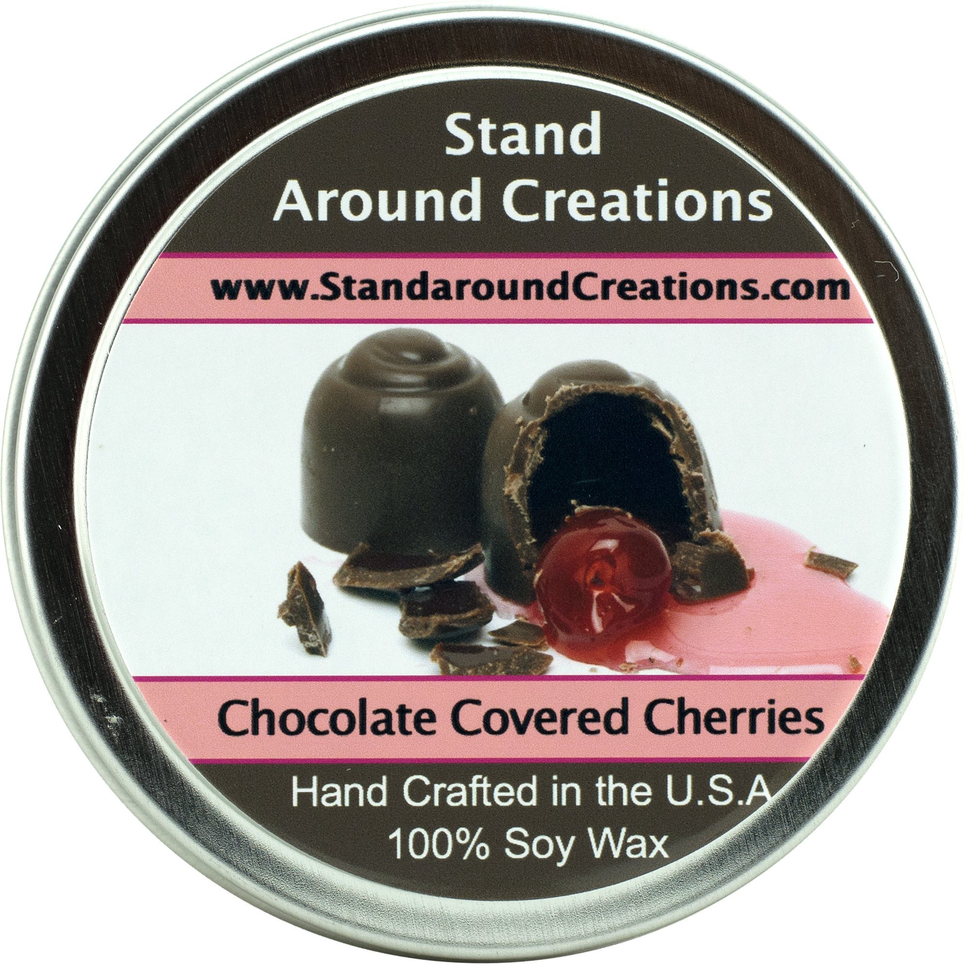 Premium 100% Natural Soy Wax Aromatherapy Candle - 6oz Tin - Chocolate Covered Cherries Scent with Sweet Maraschino & French Vanilla Notes | Relaxing Home Fragrance for Bedroom, Bath & Meditation