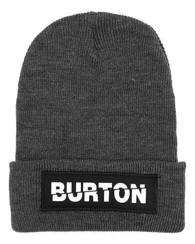 Burton Unisex Basic Wool Beanie Hat - Grey for Men & Women | Warm Winter Knit Cap for Outdoor Activities, Skiing & Casual Wear
