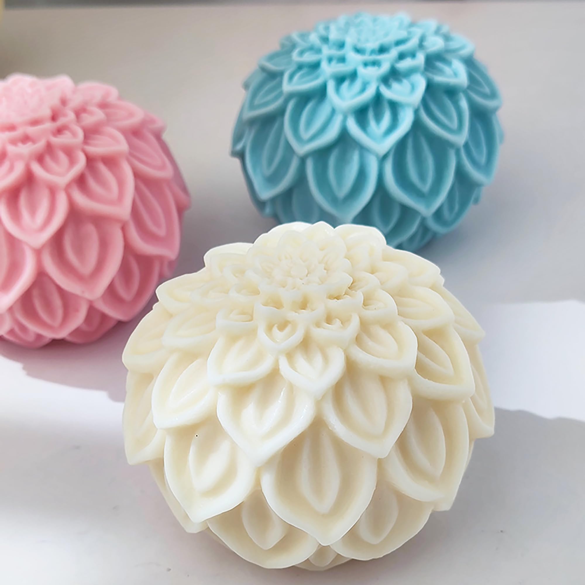 Lotus Resin Mold Ball, Flower Jewelry Silicone Mold, 3D Resin Casting Molds for DIY Craft, Candle Making, Sculpture, Handmade Decorations, Wedding Favors, and Home Art Supplies