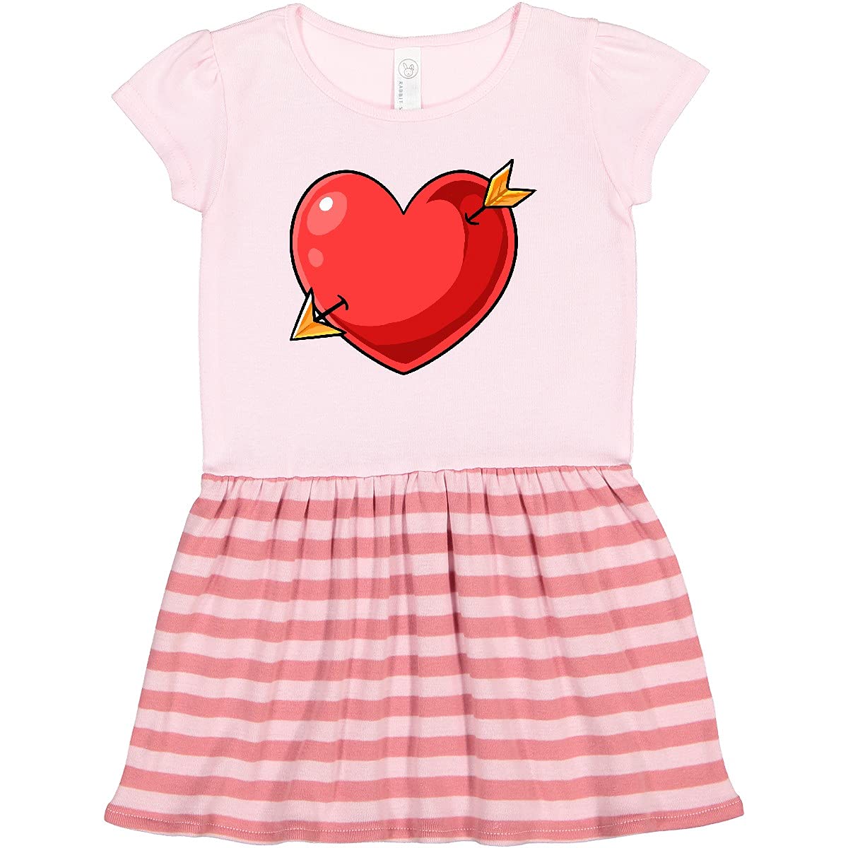 Inktastic Red Heart with Arrow Toddler Dress - Cute Valentine's Day Outfit for Baby Girls | Perfect for Parties, Photos & Special Occasions