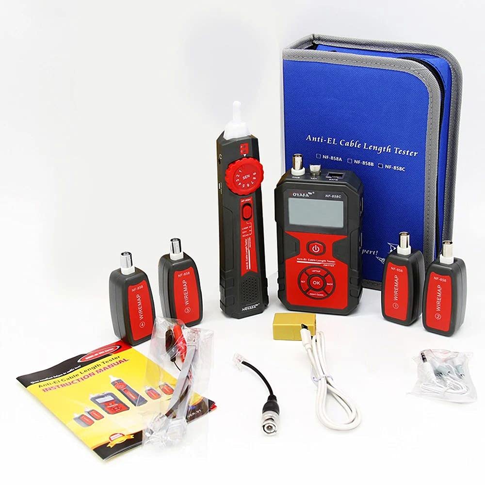 NF-858C Professional Cable Line Locator - RJ11/RJ45/BNC Portable Wire Tester with Length Measurement | Perfect for Network Installation, Telecom Repair & Home Wiring Projects