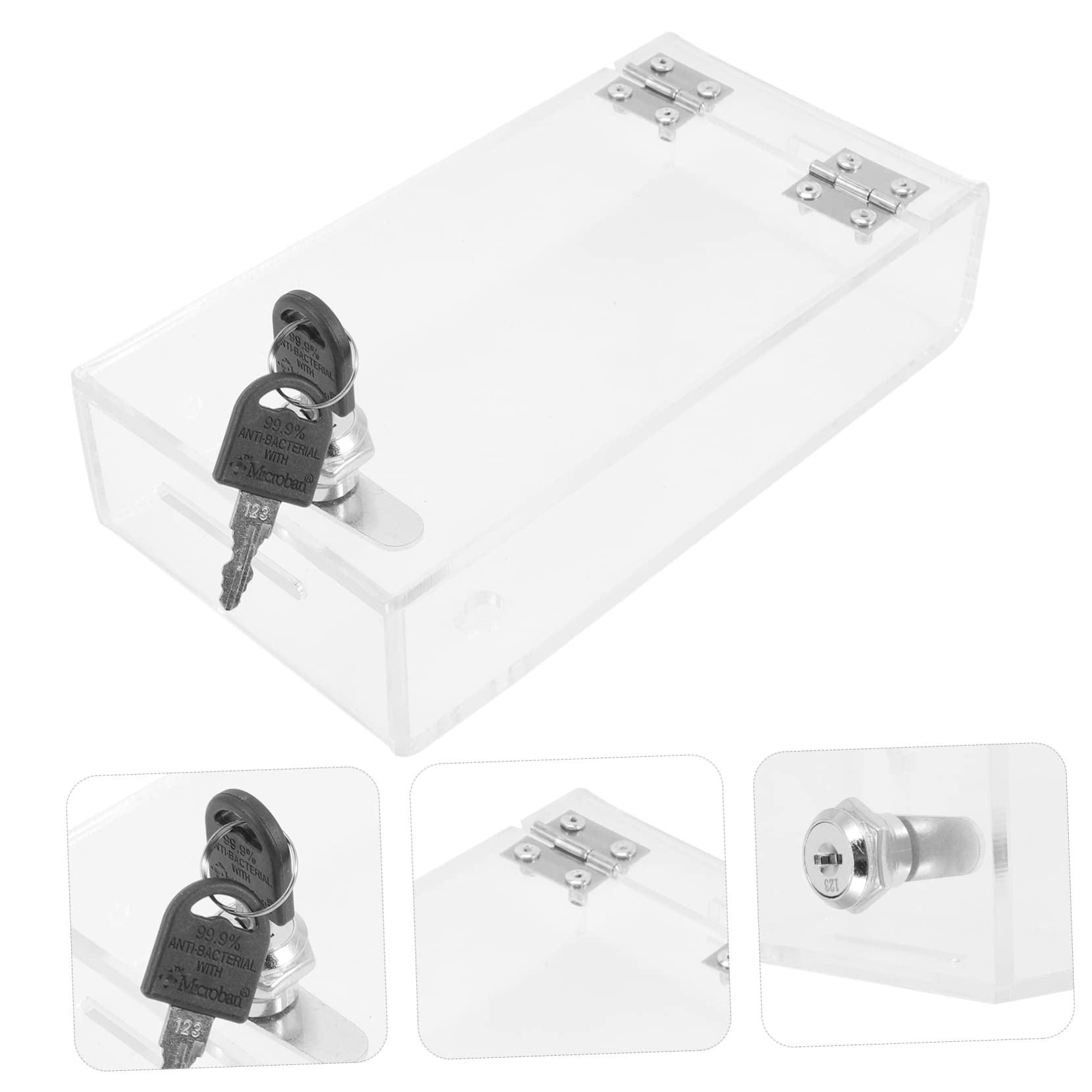 STOBOK Clear Acrylic Smartphone Storage Box with Lock - Durable Phone Organizer Case for Office, Home & Retail Use - Secure Cell Phone Locker Cabinet for Staff & Personal Devices