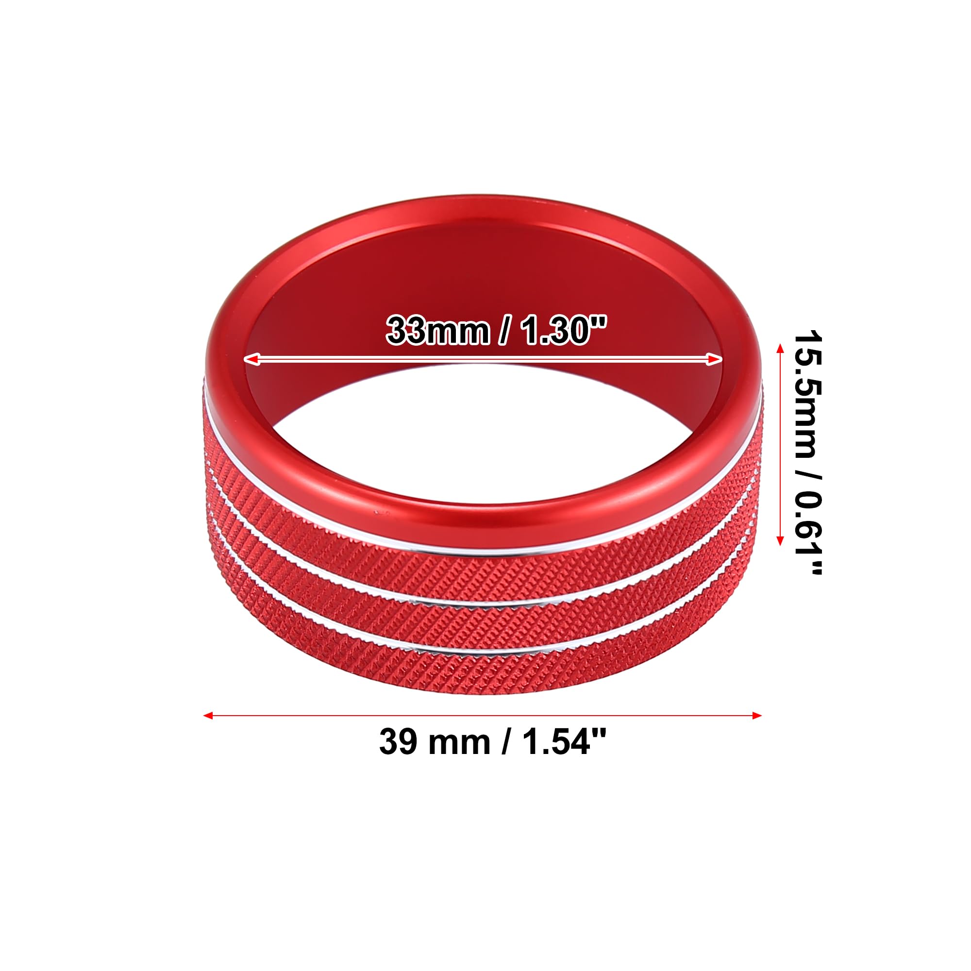 X AUTOHAUX Red Car Headlight Switch Button Knob Ring Trim Cover - Compatible with Dodge Ram 2018 2019 2020 2021 Models - Interior Decoration Accessory for Enhanced Dashboard Styling & Night Driving Visibility