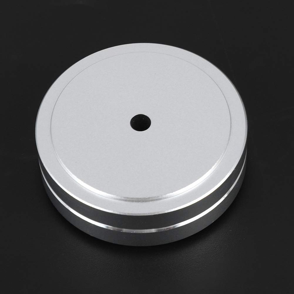 Premium Aluminum Alloy Speaker Isolation Feet Pads - HiFi Audio Equipment Vibration Dampers & Floor Protectors for Turntables, Studio Monitors & Home Theater Systems (Silver)