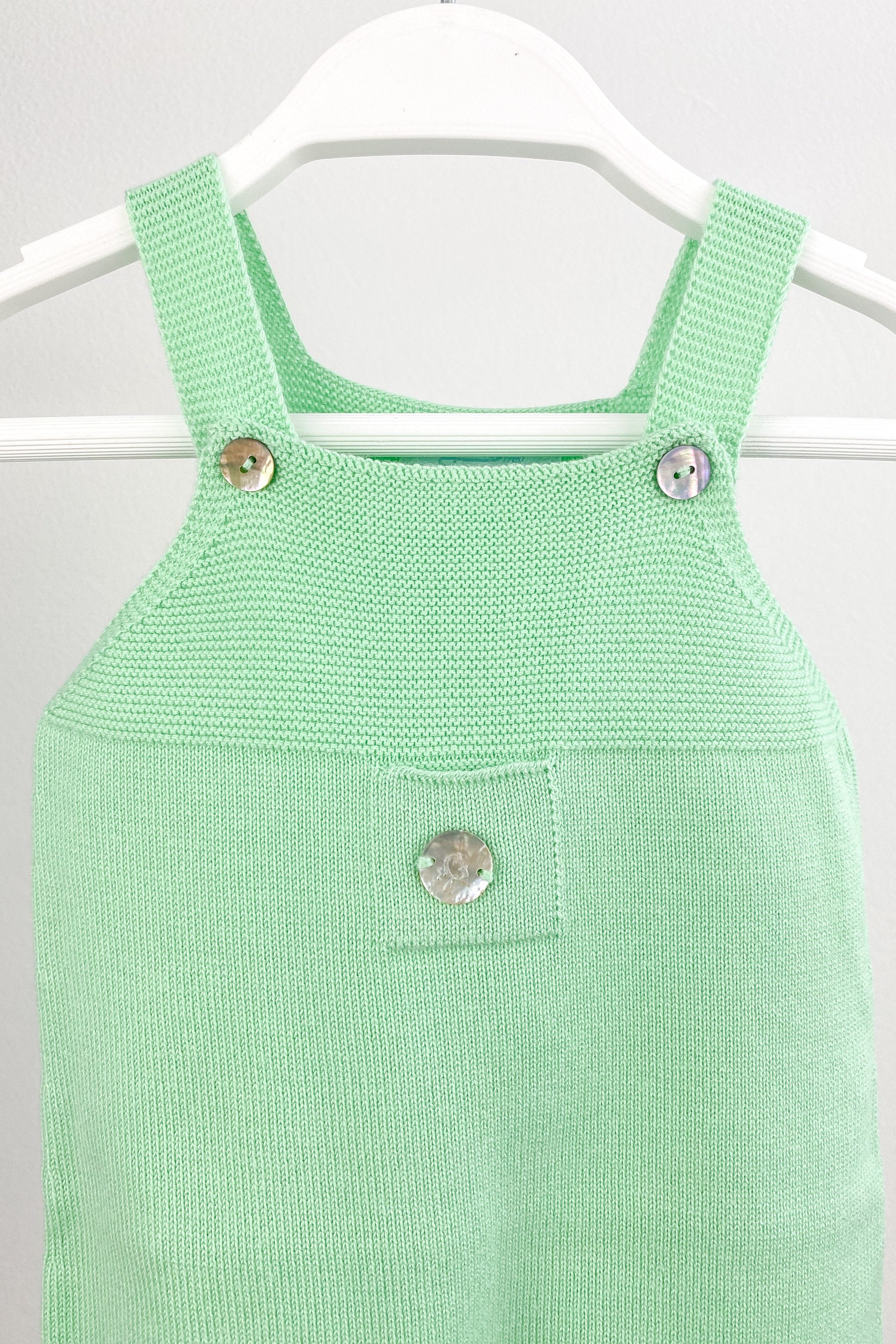 Classic Knitted Dungarees for Women - Soft Stretchy Apple Green Overalls - Perfect for Casual Outings, Fall Fashion & Cozy Home Wear