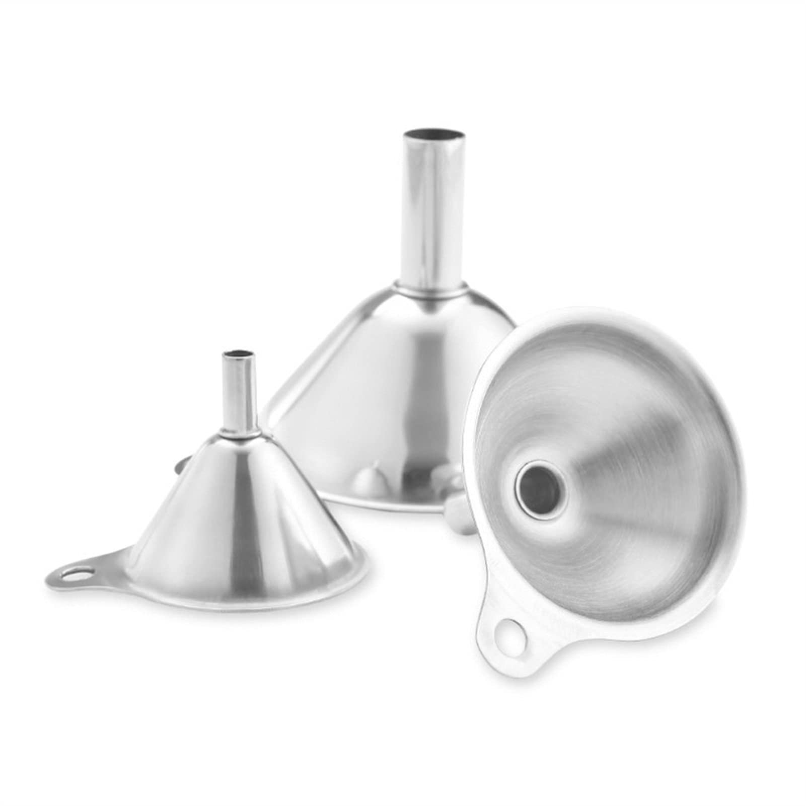 WDONGX 3-Piece Stainless Steel Essential Oil & Spice Funnel Set - Durable Kitchen Funnel for Liquids, Wine, Oils & Spices - Perfect for Home Brewing, Cooking & DIY Essential Oils