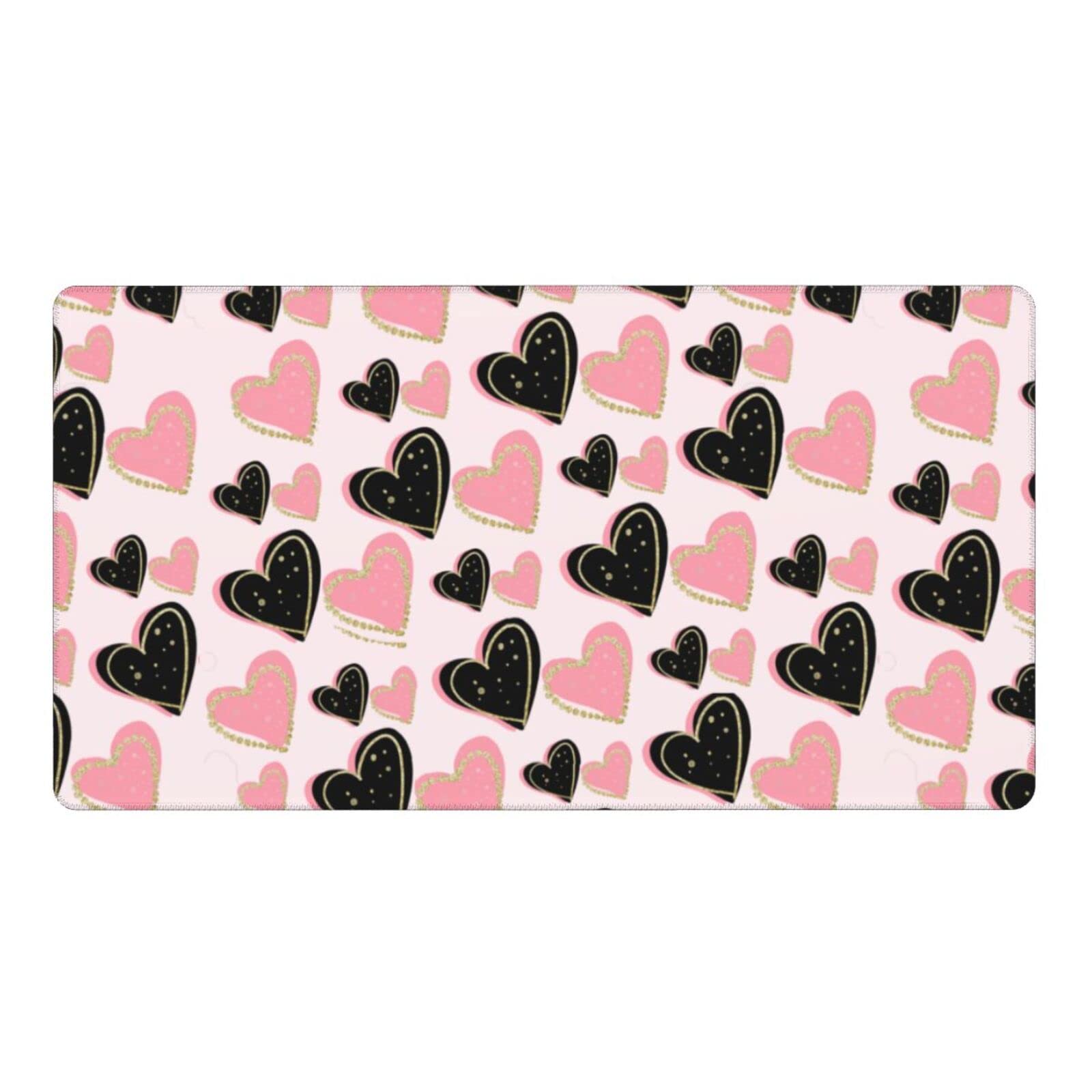 Romantic Heart-Shaped Mouse Pad - Non-Slip Rubber Gaming Mouse Mat with Extended Rectangle Design for Office & Home Desk | Perfect for Valentine's Gifts, Gaming Setups & Workstations
