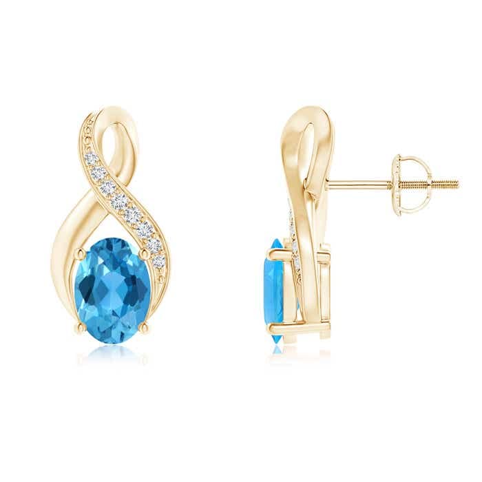 Natural Swiss Blue Toparz Stud Earrings for Women & Girls - Sterling Silver/14K Gold/Platinum | December Birthstone Jewelry Gift for Her | Birthday, Wedding, Anniversary | Perfect for Everyday Wear & Special Occasions