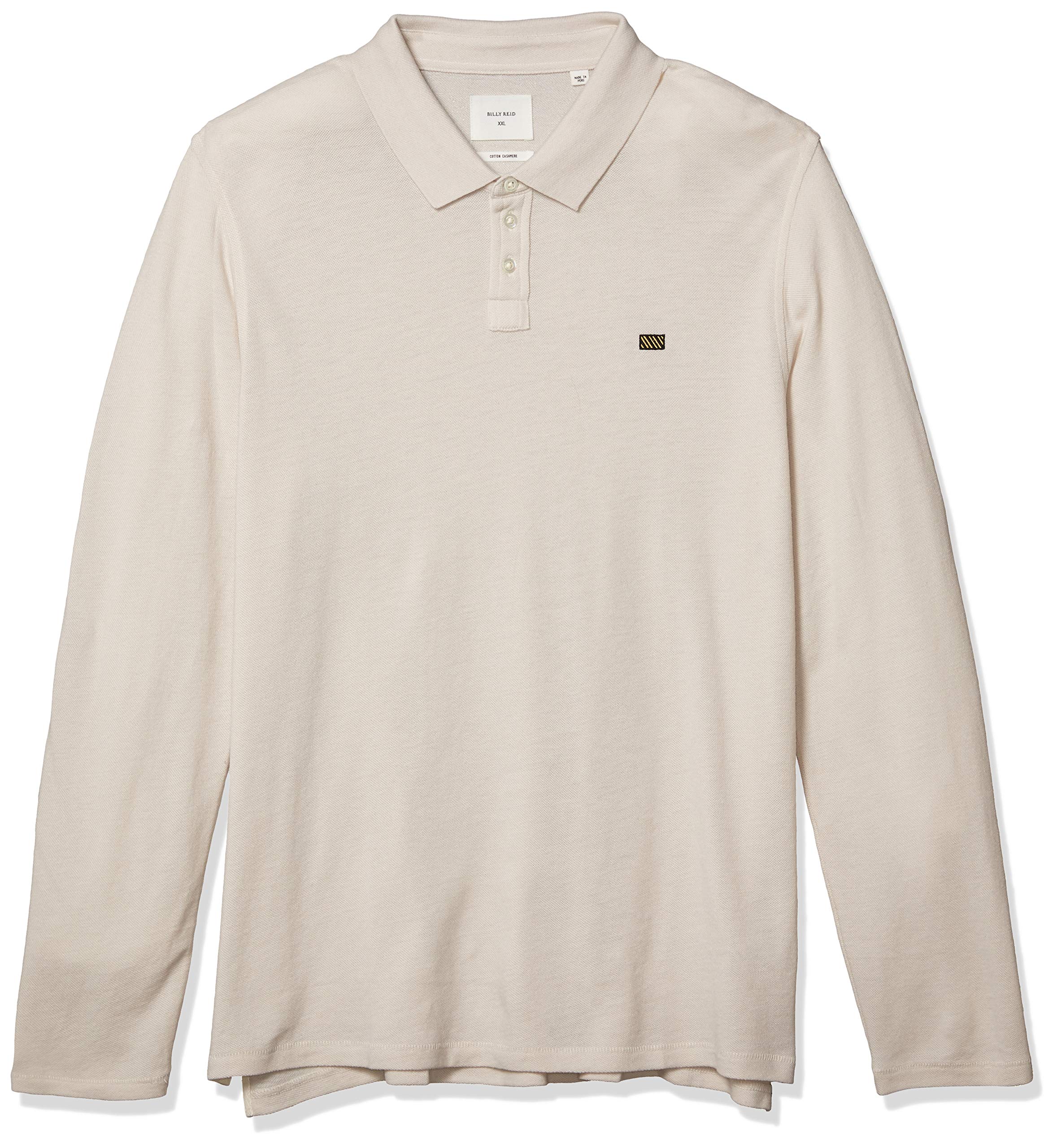 Billy Reid Men's Long Sleeve Cotton Cashmere Pique Polo Shirt - Premium Comfort for Business Casual & Weekend Wear