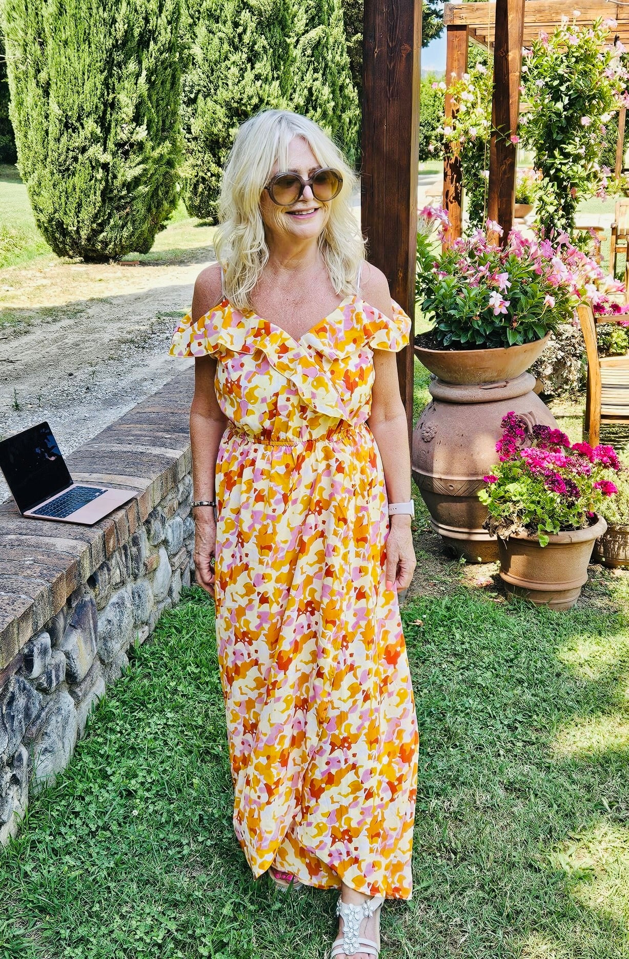 Sunshine Flutter Dress - Women's Summer Floral Sundress with Puff Sleeves | Perfect for Beach Vacations, Garden Parties & Date Nights