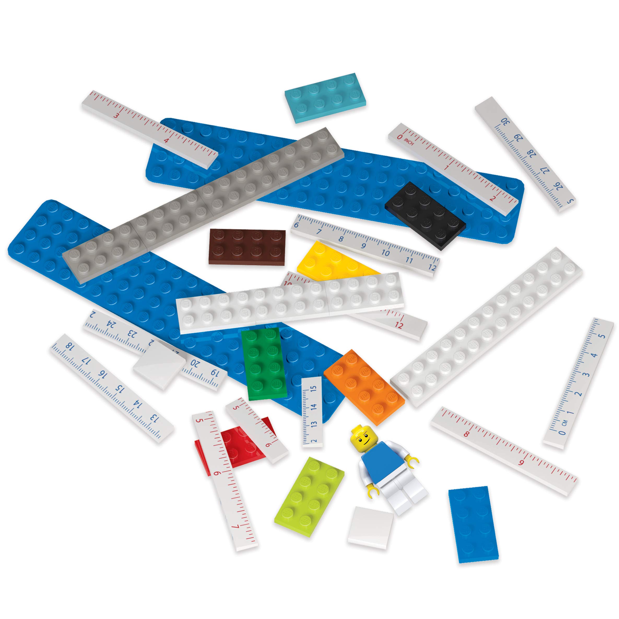 LEGO Buildable Ruler with Minifigure (52558) - Creative Measuring Tool for Kids Ages 6+, Includes 1 Ruler & Random Minifigure - Perfect for School, Office & STEM Learning Activities