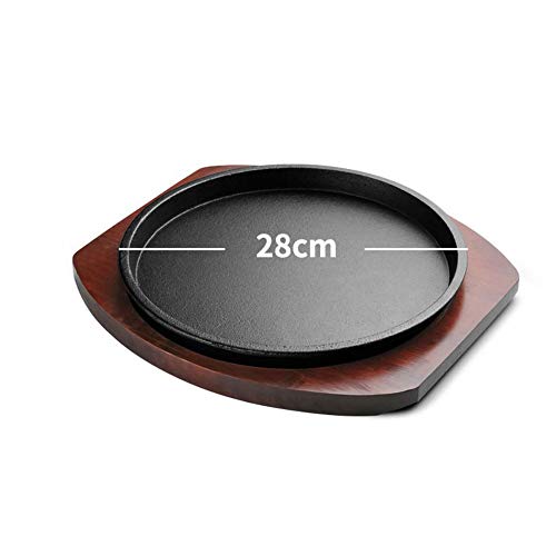Premium Cast Iron Steak Skillet Set - 2 Asian Style Mini Cast Iron Serving Dishes with Wooden Board for Cooking Steak, Seafood, Fajitas & Vegetables | Perfect for Grilling, Serving & Entertaining at Home