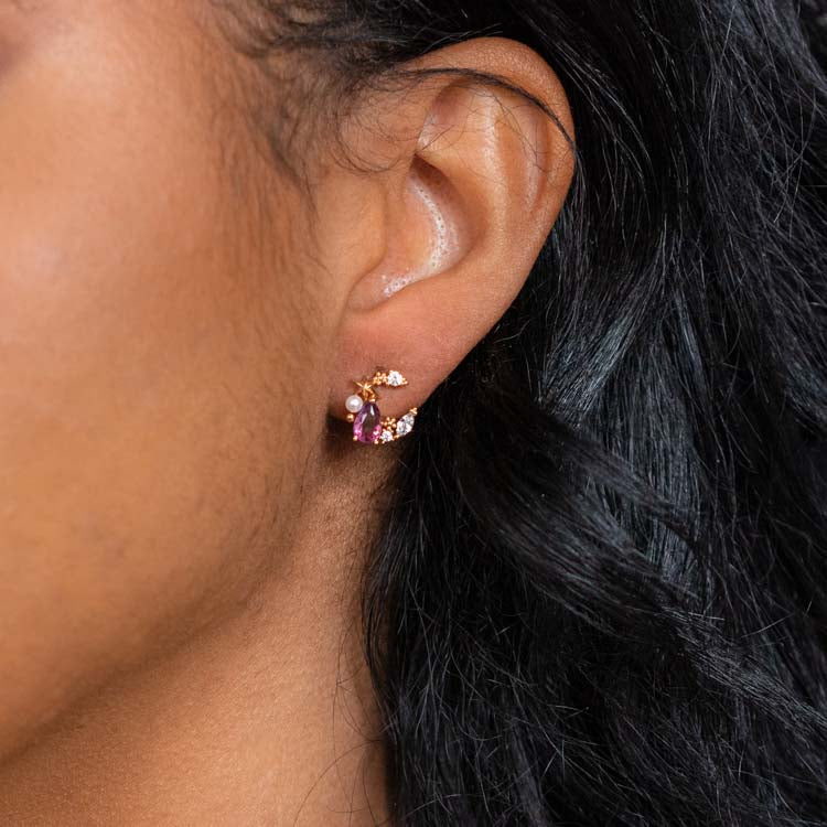 Aurora Moon & Star Stud Earrings for Women - Dainty Celestial Jewelry for Everyday Wear & Special Occasions