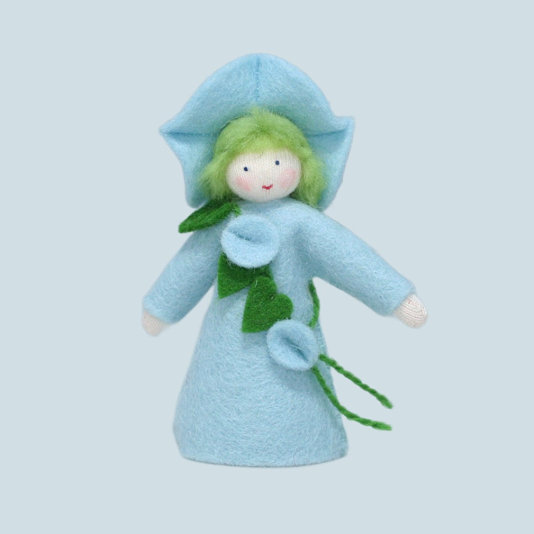 Handmade Morning Glory Fairy Felted Waldorf Doll - Natural Fiber Waldorf Toy for Imaginative Play, Perfect for Storytelling, Homeschooling and Waldorf Education