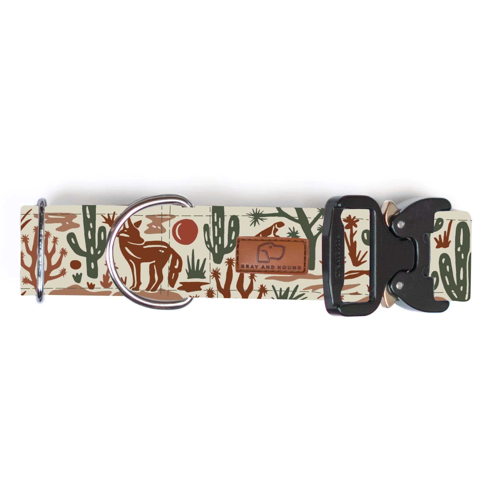 Premium Desert Coyote Dog Collar - Durable Nylon Pet Collar with Adjustable Buckle for Small Medium Large Dogs - Perfect for Hiking, Camping & Outdoor Adventures
