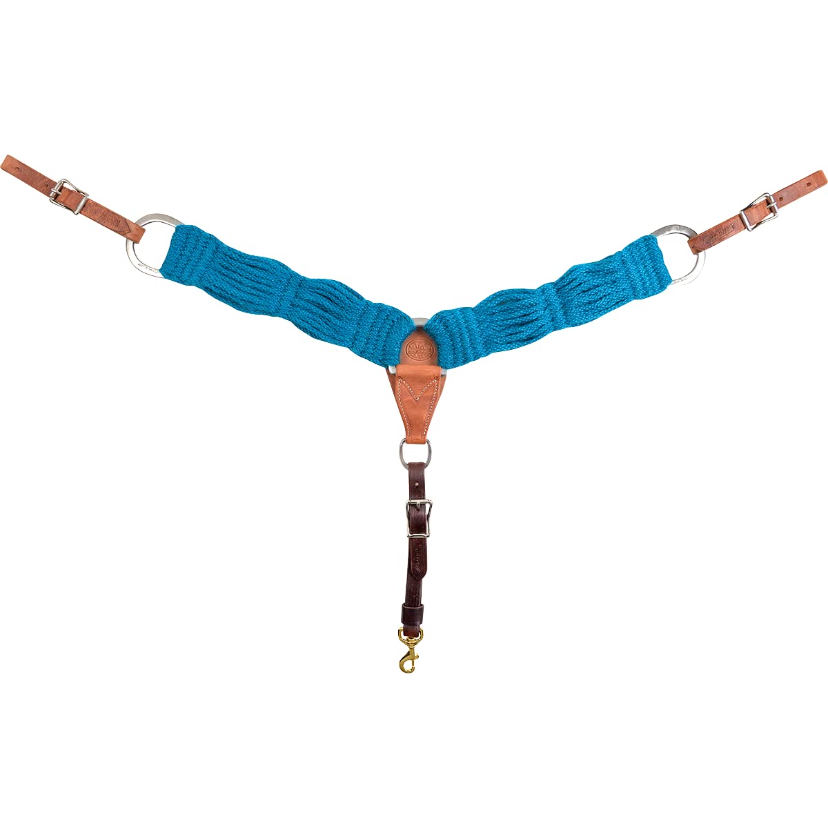 Martin Saddlery 3-inch Mohair Dyed Fiber Breastcollar for Horses - Turquoise Color | Western & English Riding, Trail, Show, and Parade Use