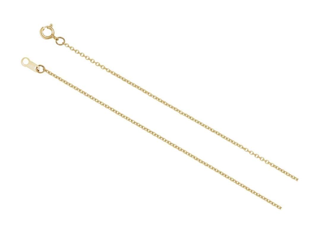 10K Yellow Gold 1mm Solid Cable Chain Necklace with Spring Ring Clasp - Dainty & Elegant Jewelry for Women, Perfect for Layering, Gift Giving & Everyday Wear