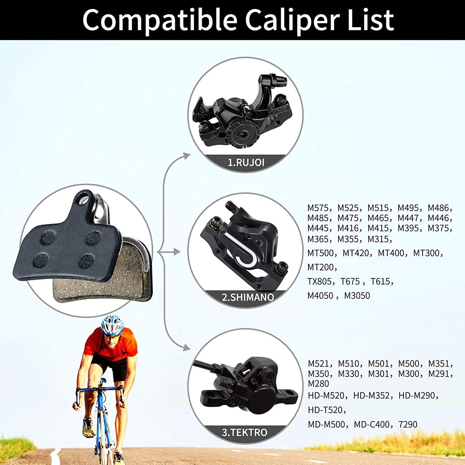 RUJOI Bike Disc Brake Caliper - Aluminum Mechanical Front & Rear Brakes for Road Bikes & Mountain Bikes | Perfect for Commuting, Trail Riding & Performance Cycling