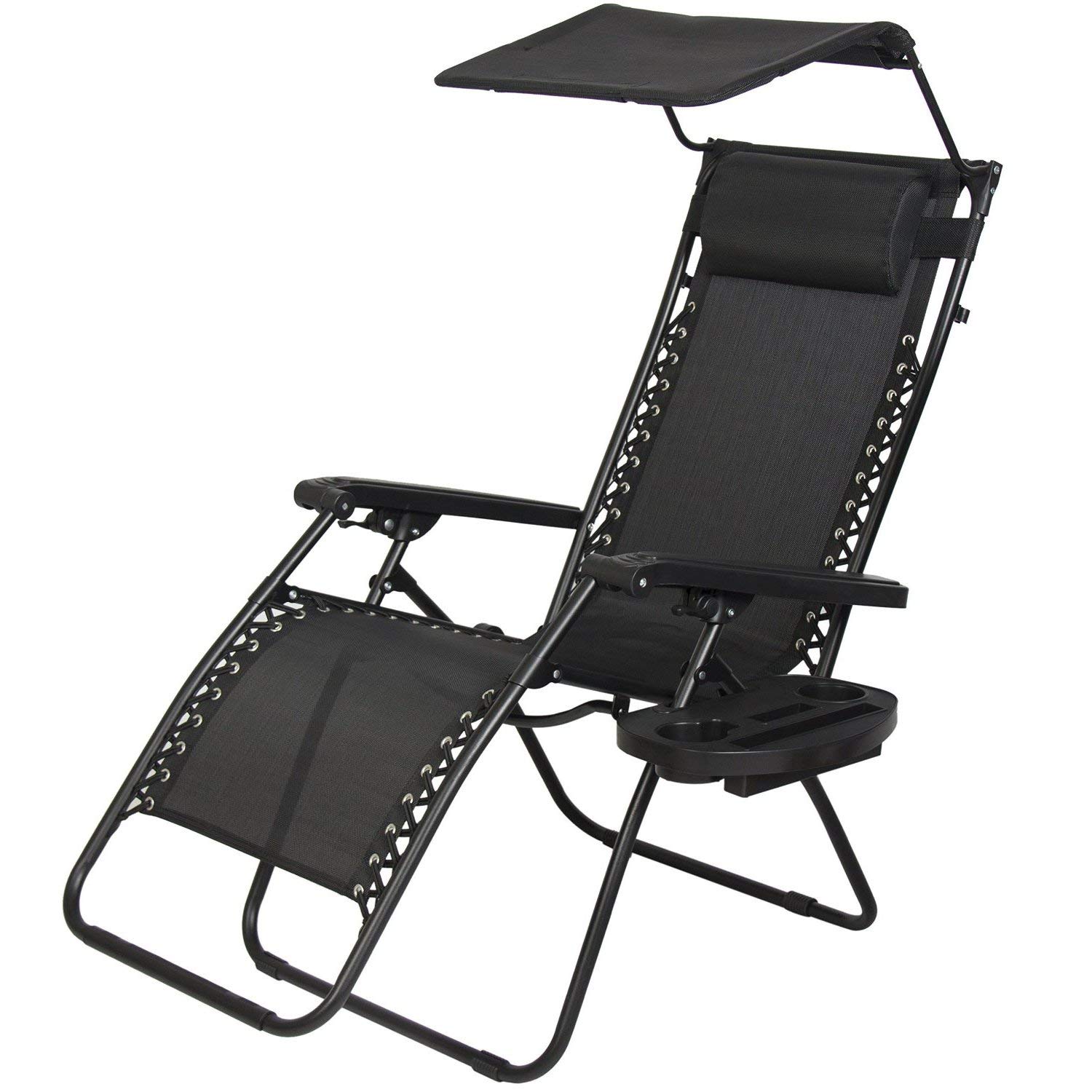 PayLessHere Zero Gravity Lounge Chairs 2-Pack with Adjustable Canopy & Cup Holders - Perfect for Patio, Poolside, Beach & Outdoor Relaxation