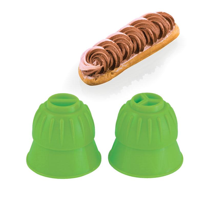 2 & 3 Colors Piping Tip Adapter Kit for Cake Decorating - Professional Icing Nozzle Set for Cupcakes, Cookies & Desserts