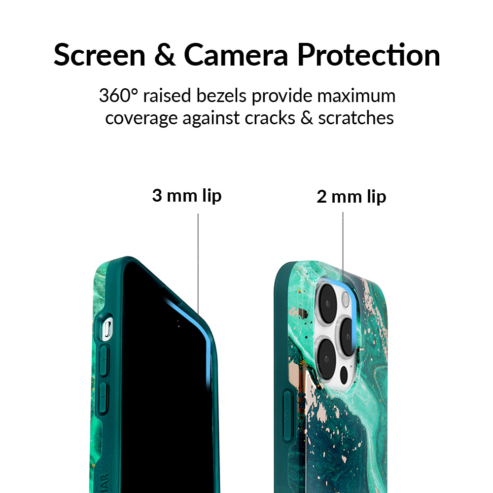Emerald Marble iPhone Case - Elegant Protective Cover for iPhone 13/14/15 Pro Max - Perfect for Work, Travel & Everyday Use