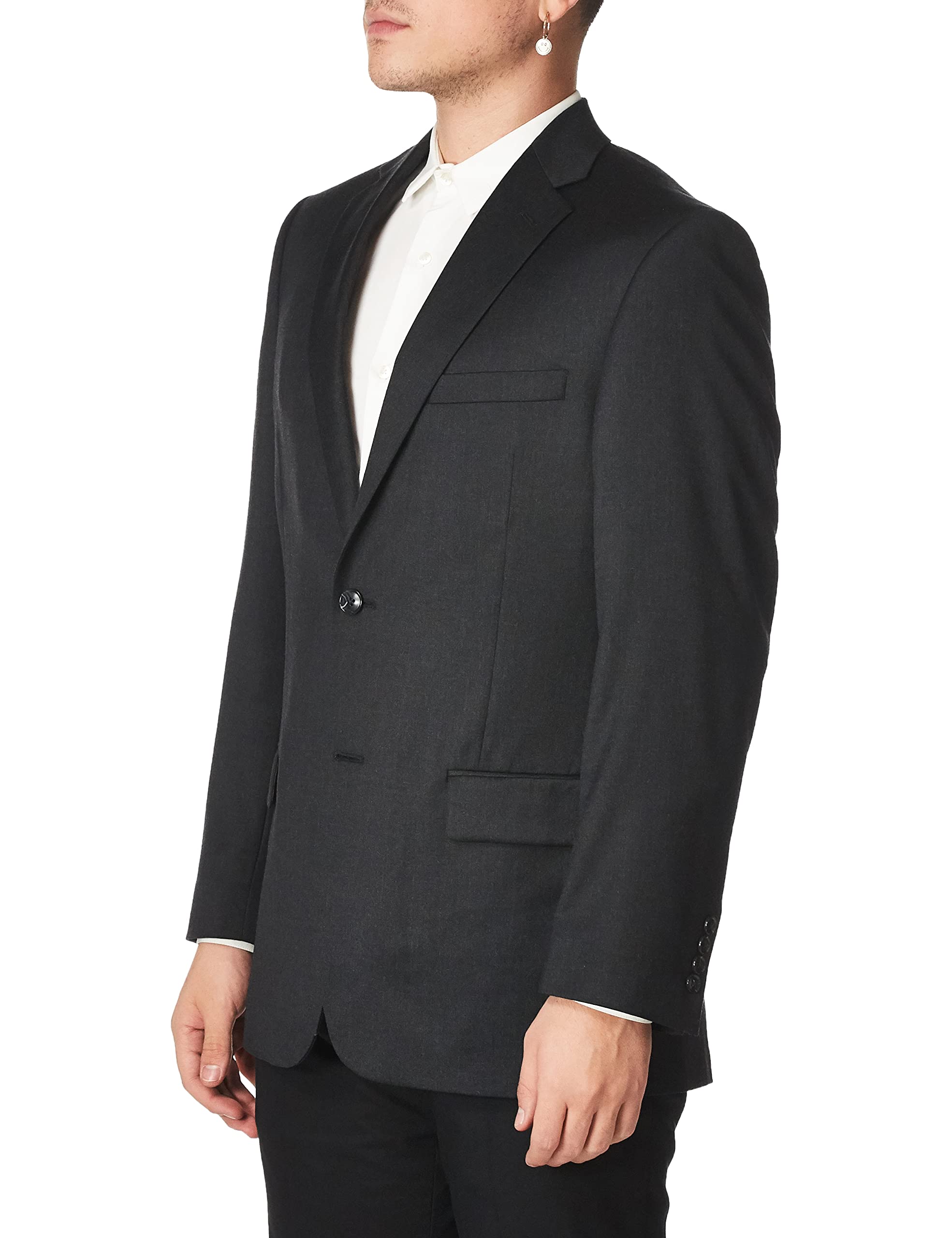 Premium Men's High-Twist Wool Suit Jacket - Classic Business & Formal Blazer for Office, Weddings & Special Occasions