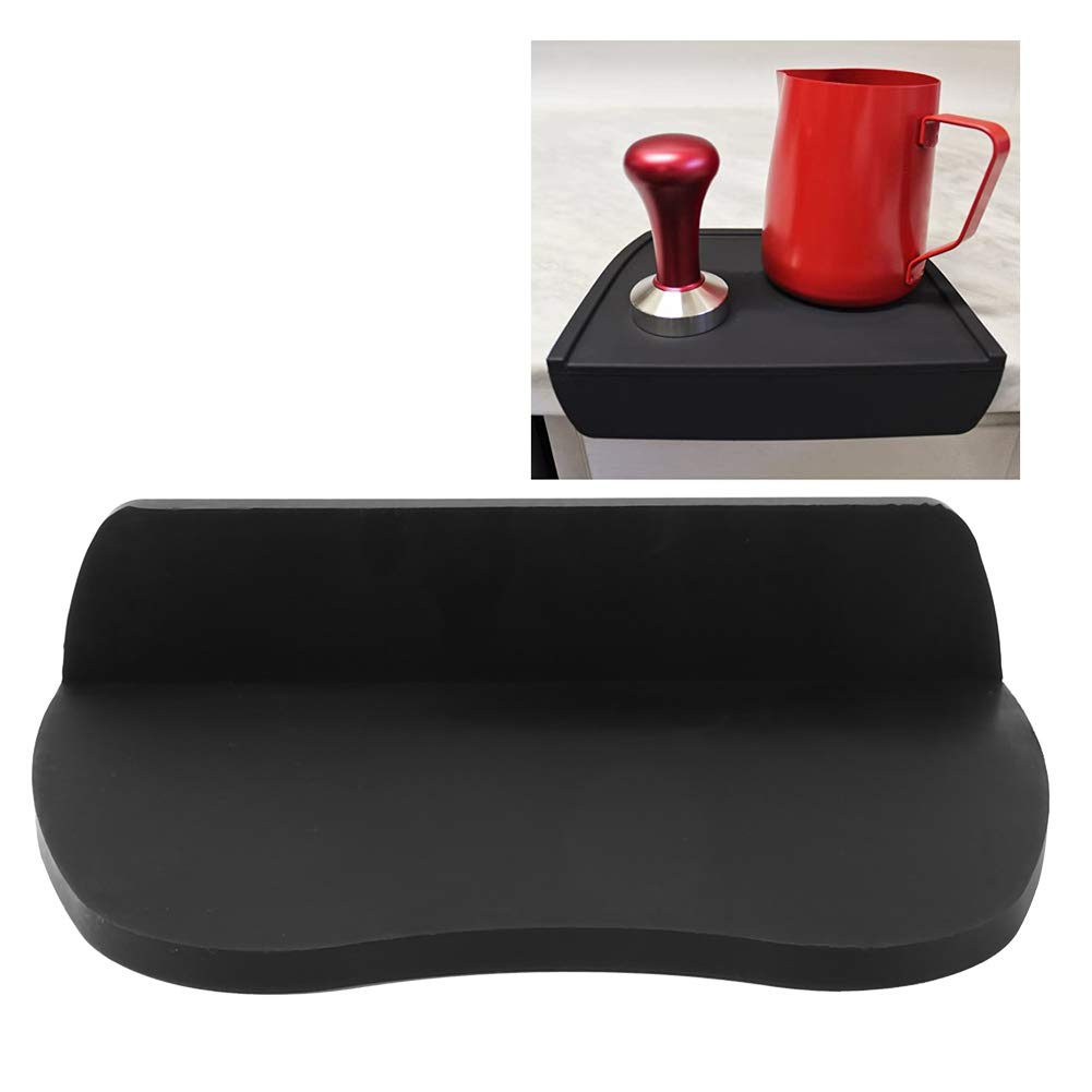 Premium Thick Silicone Espresso Tamper Mat - Non-Slip Coffee Powder Tamping Pad for Baristas & Home Brewing | Perfect for Espresso Machines, Coffee Shops & Home Kitchens (Black)
